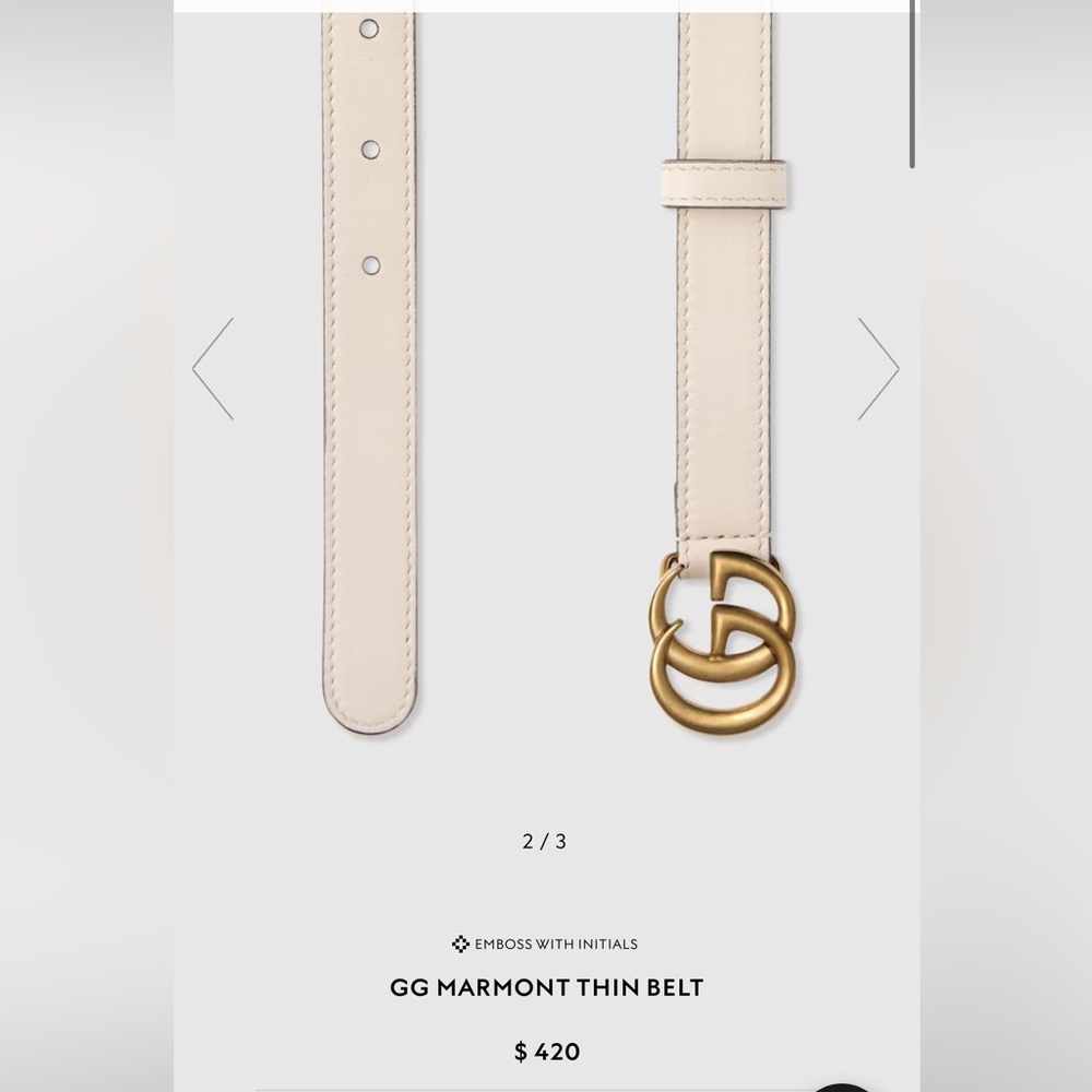 Gucci belt- white